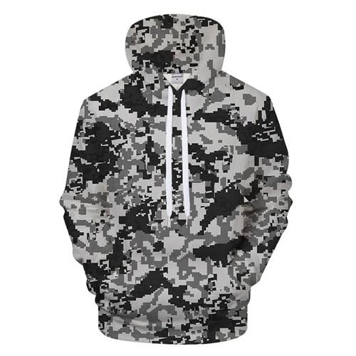 Grey Pixelated Camo Hoodie