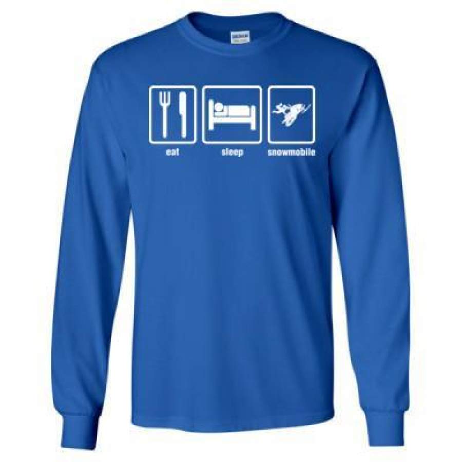 AGR Eat Sleep Snowmobile – Long Sleeve T-Shirt