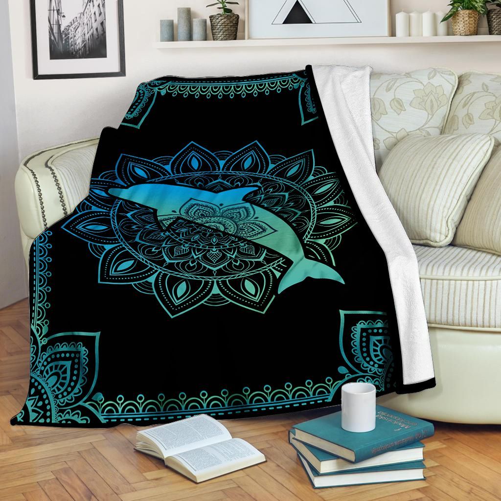 Dolphin Mandala Fleece Blanket – Quilt Blanket