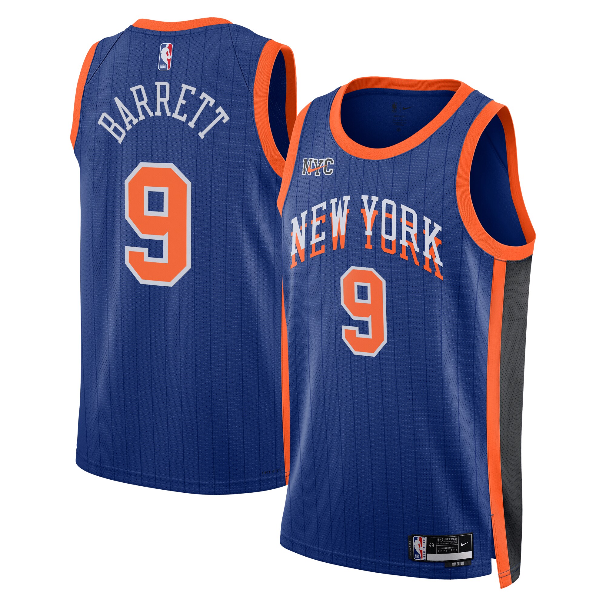 New York Knicks City Edition Swingman Jersey 23 – Blue – RJ Barrett – Unisex