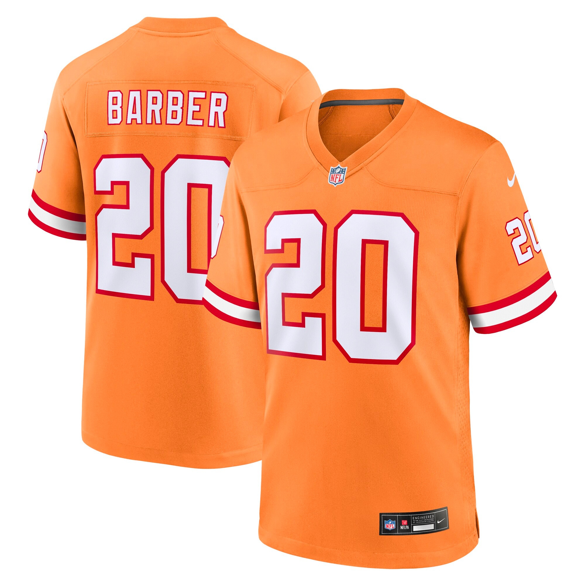 Youth Tampa Bay Buccaneers Ronde Barber Orange Retired Player Game Jersey