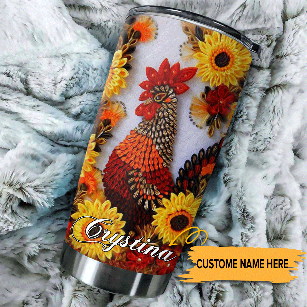 Chicken Tumbler Customized Sunflower Chicken