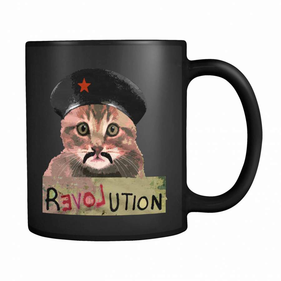 Revolution Love Kitten Funny Che Guevara Cat Activist 11oz Mug