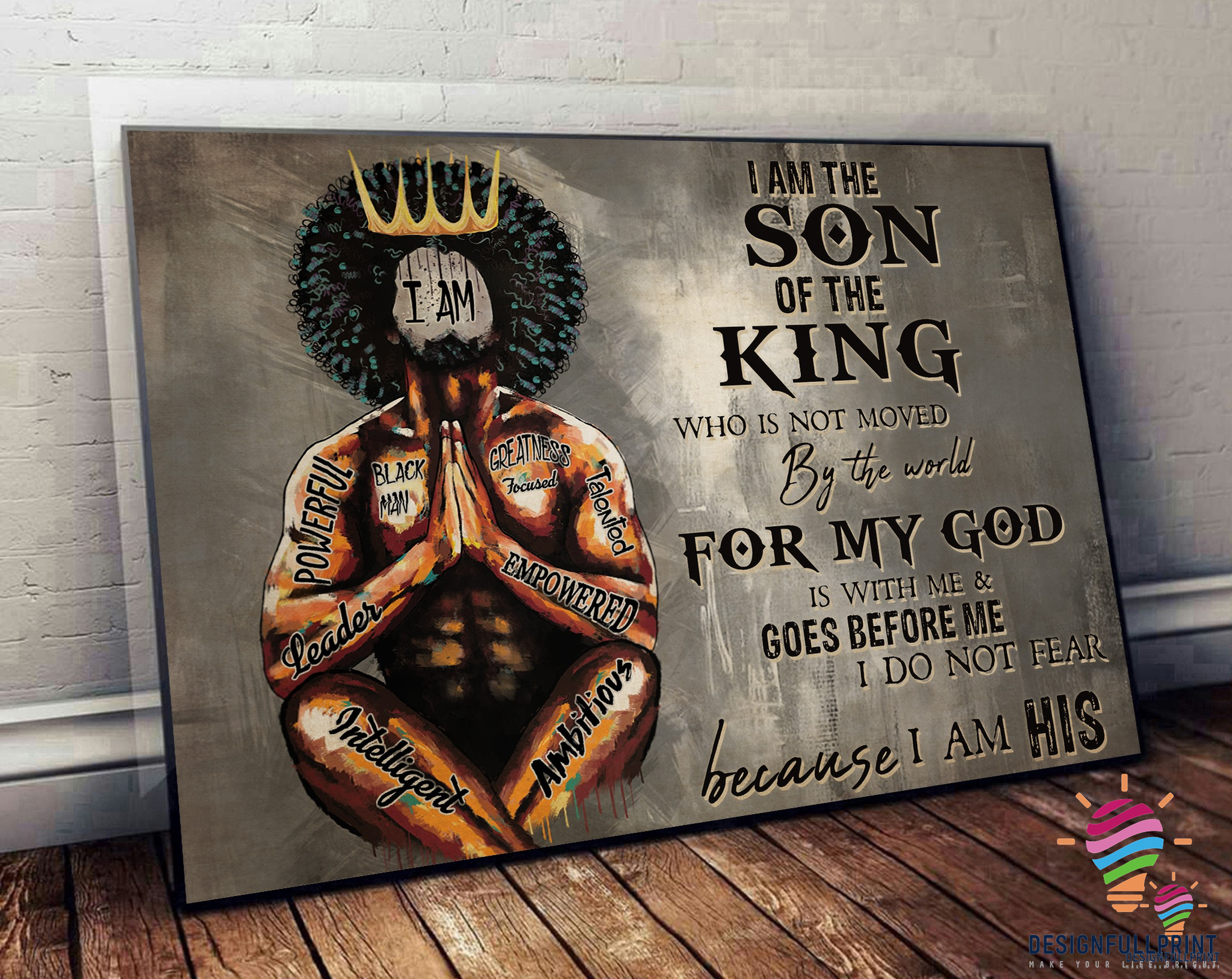 Black American Gift Black Men Black King I Am The Son Of The King Ch Poster Black And Proud 365