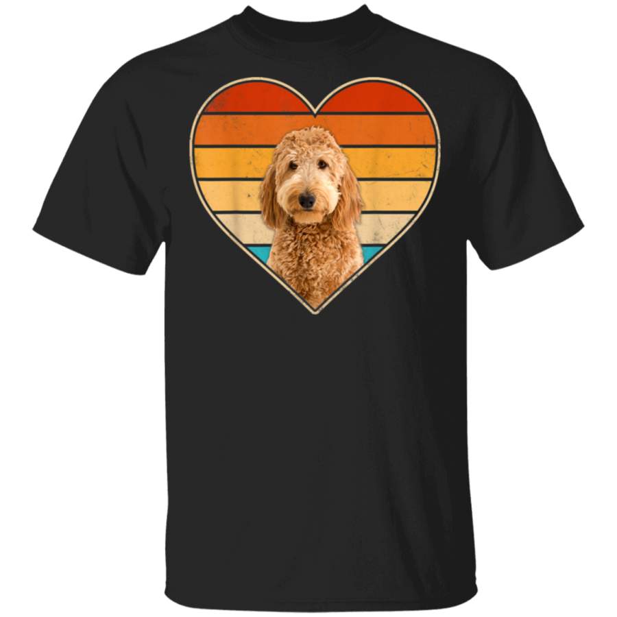 Vintage Goldendoodle Heart Dog Lover Mom Dad Valentine Gift TShirt