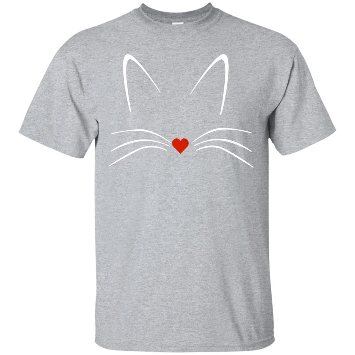 Cute Cat Face Outline Tshirt Cat Whiskers and Ears
