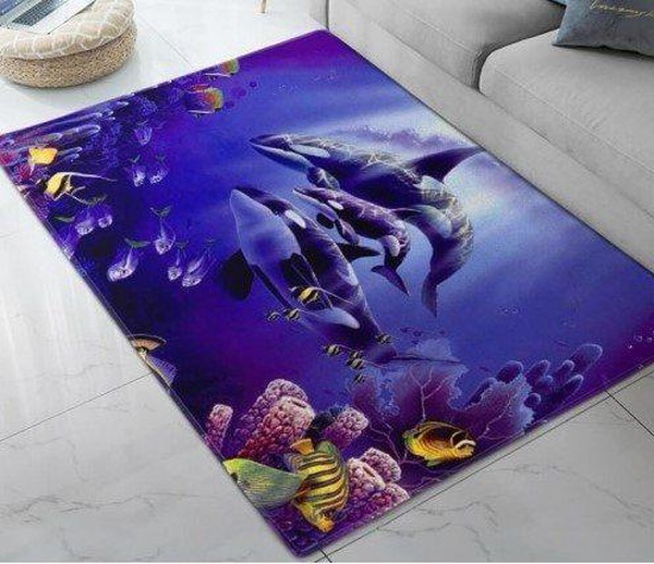 Whale Art Home Decor Rectangle Area Rug 25