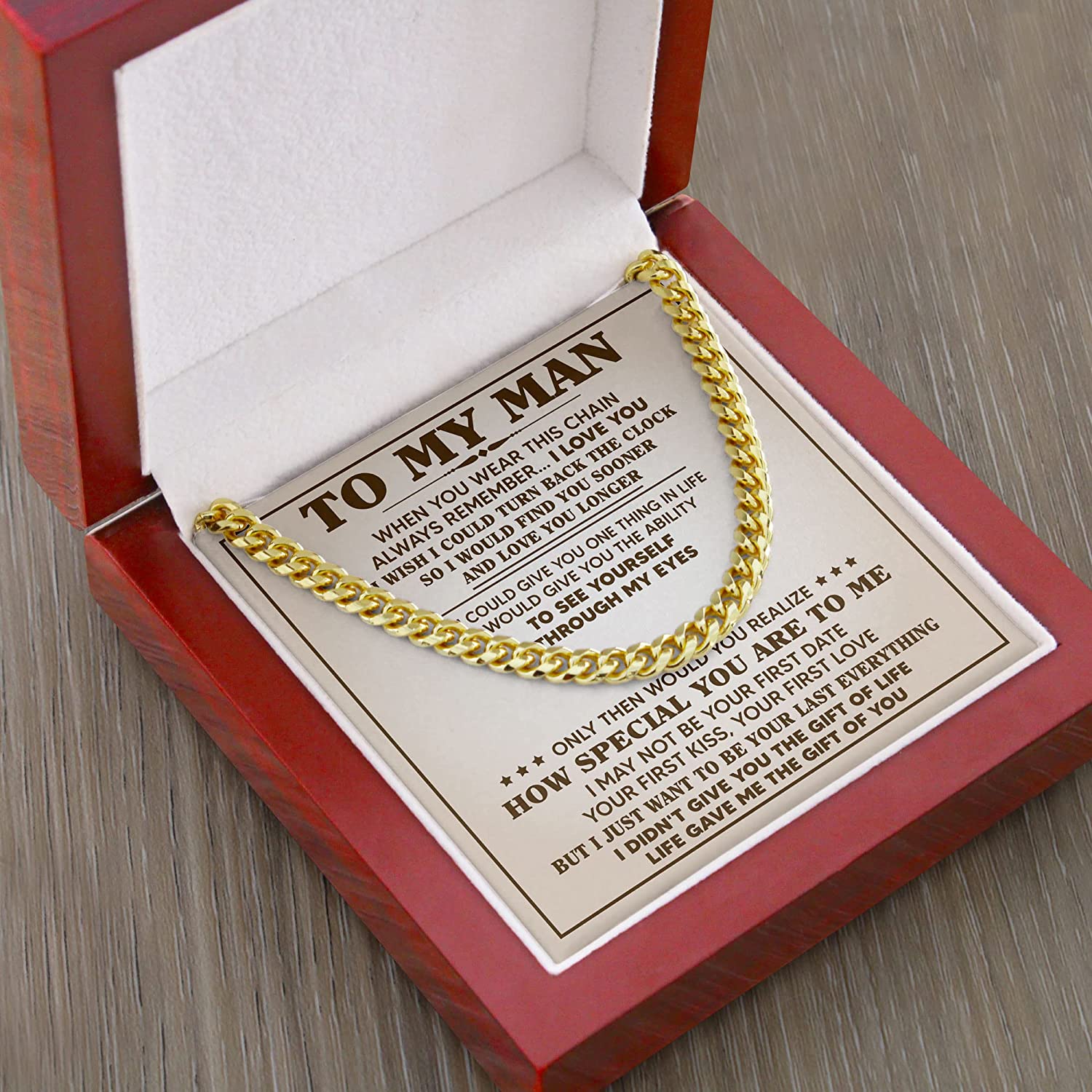 To My Man Cuban Link Chain, Necklace For Boyfriend “Your Last Everything”, Cuban Link Chain For Men, Gift For Husband Boyfriend Man Soulmate