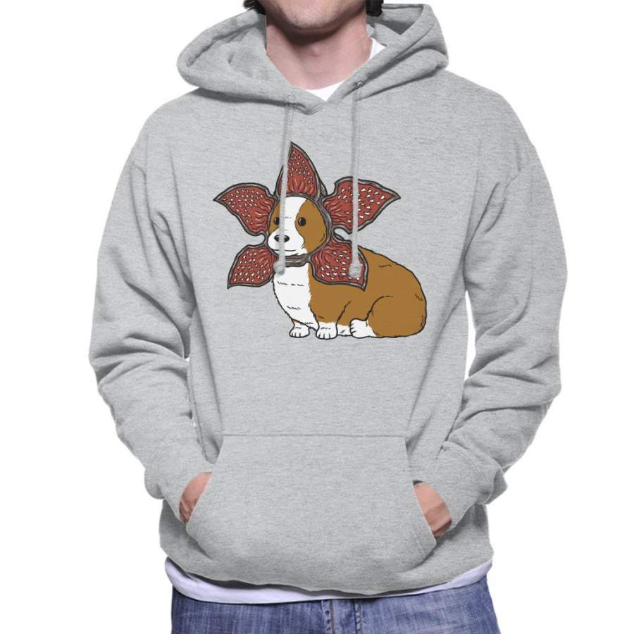 Not Safe For Cats Demogorgon Corgi Men’s Hooded Sweatshirt