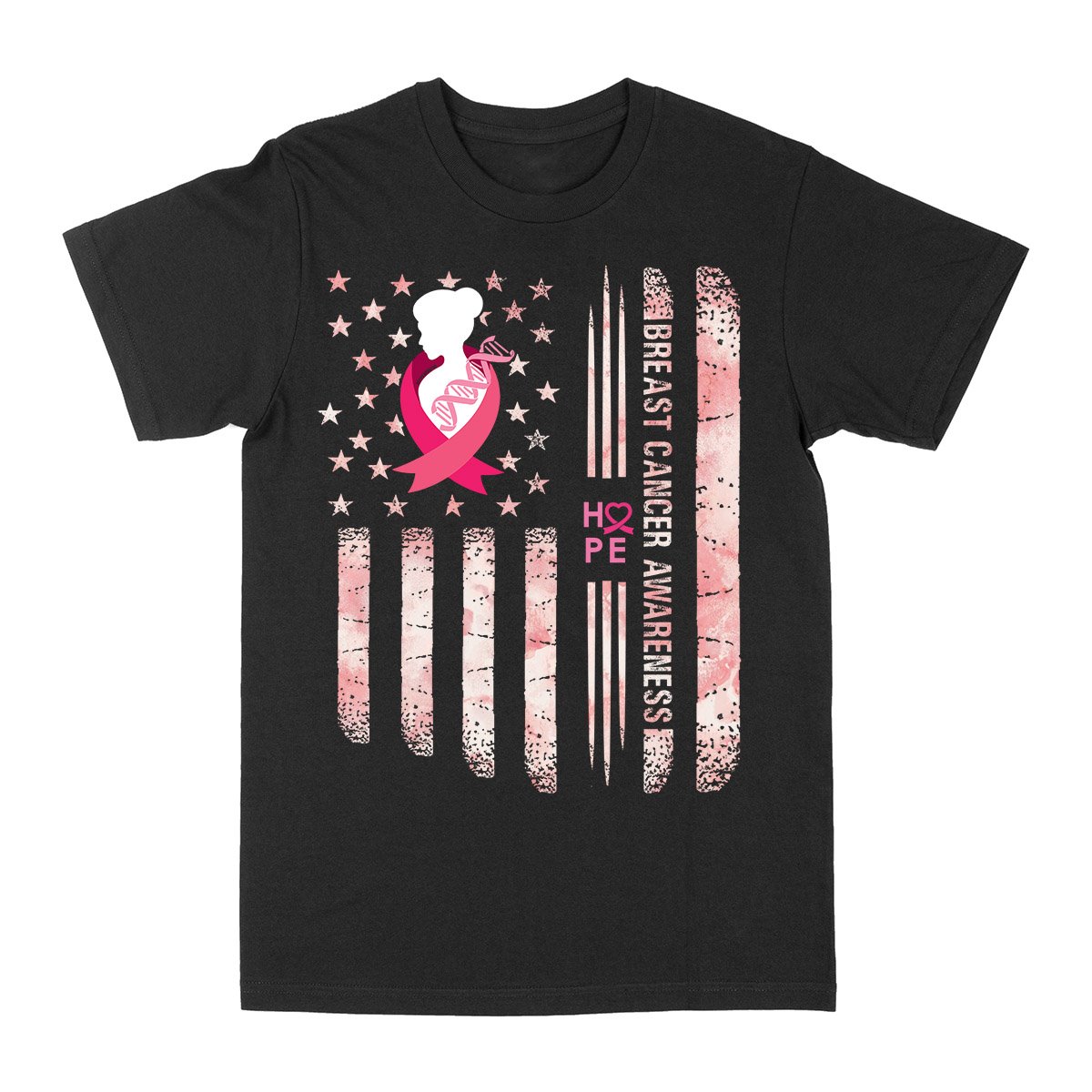 Tye Die American Flag Breast Cancer Awareness Ez05 1305 Classic T-Shirt