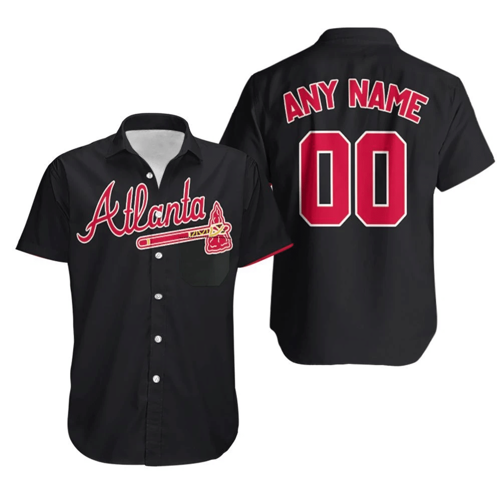 Atlanta Braves Majestic 2019 Alternate Black Team Jersey Inspired Style Hawaii Shirt Ha26454