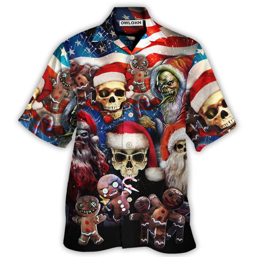 Skull Xmas Us Flag Horror Skeleton Hawaii Shirt Ha90918