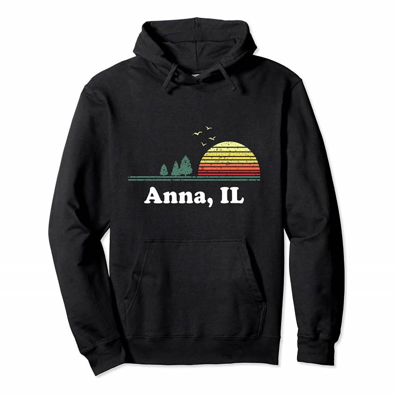 Vintage Anna, Illinois Home Illustration Souvenir Print Pullover Hoodie, T Shirt, Sweatshirt