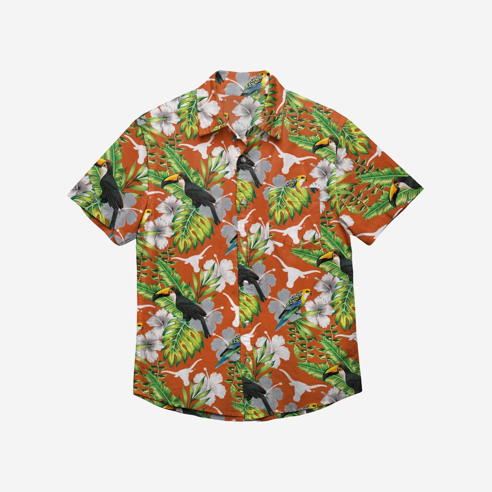 Texas Longhorns Floral Button Up Hawaii Shirt Ha16370