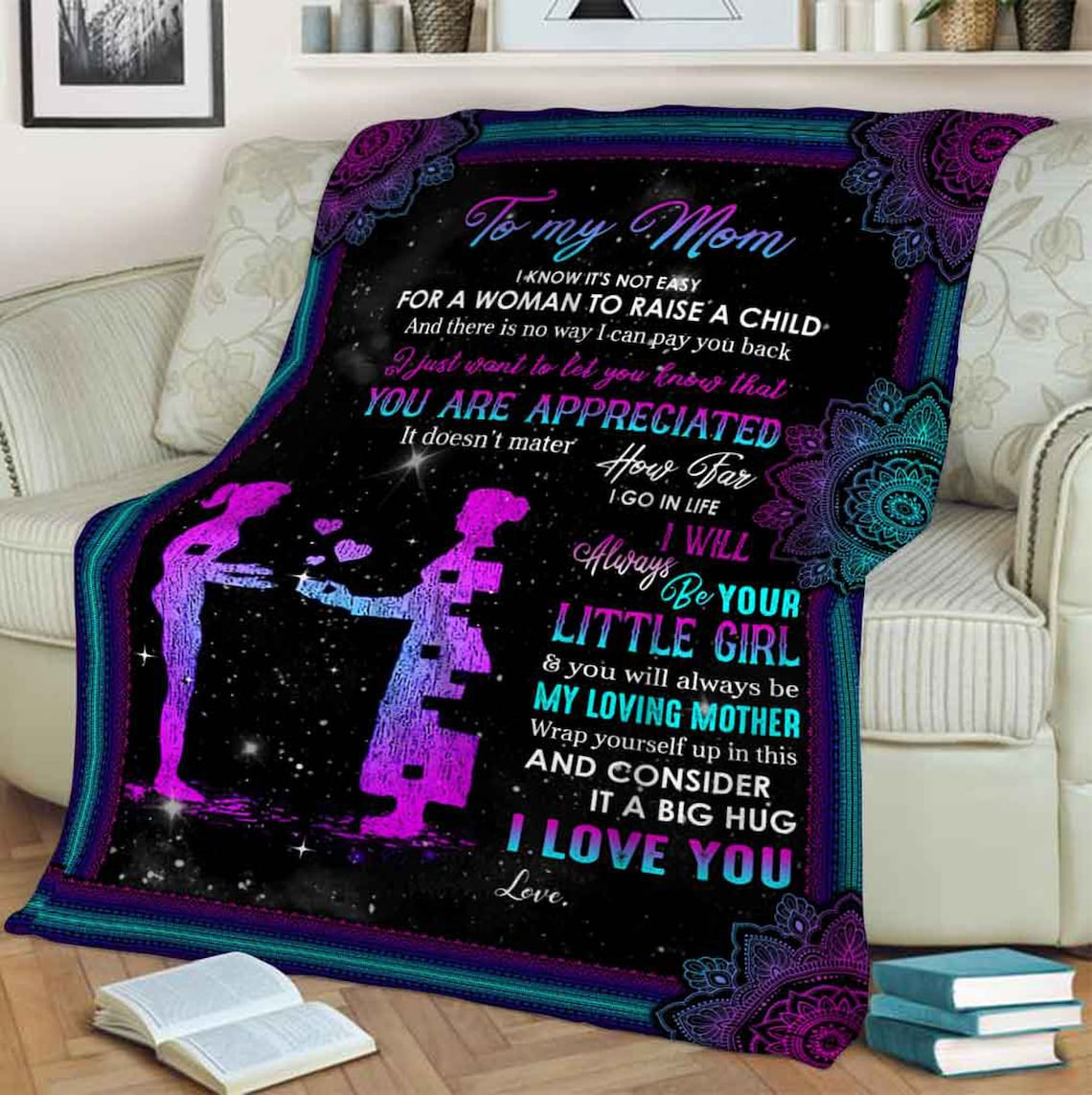 To My Mother My Loving Mother Fleece Blanket Gift For Family,Birthday,Parents,Mother,Mom Gift Home Decor Bedding Couch Sofa Soft And Comfy