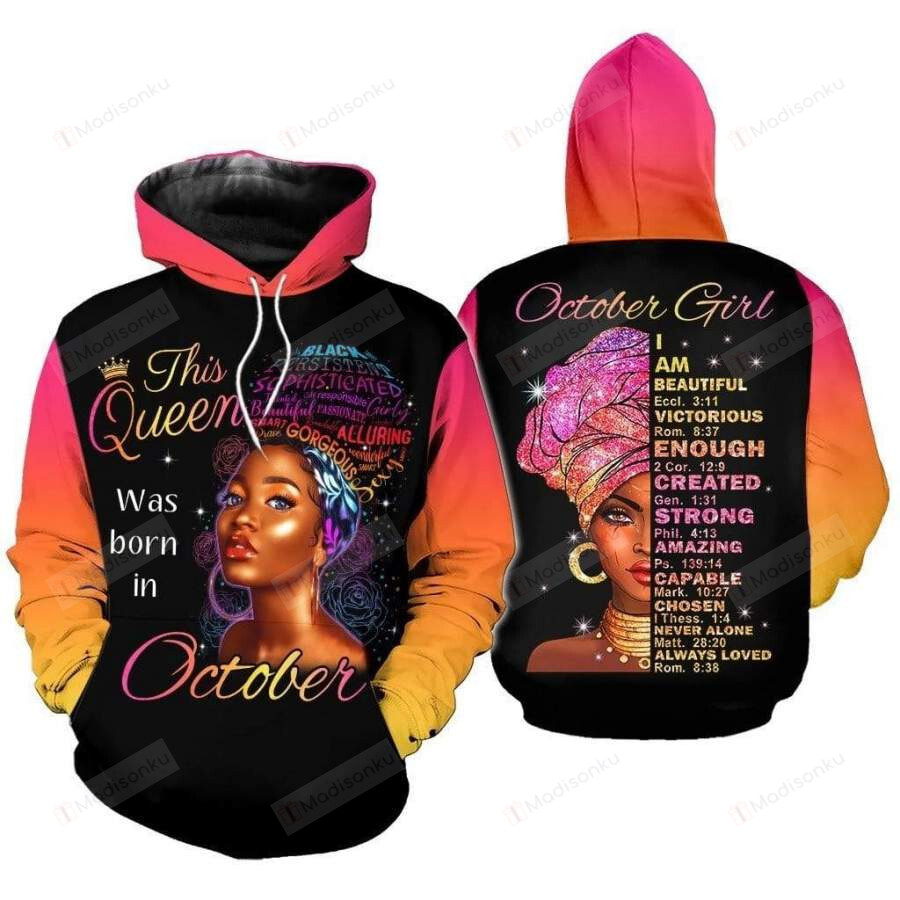 Personalized Black Queen 3D All Print Hoodie, Zip- Up Hoodie