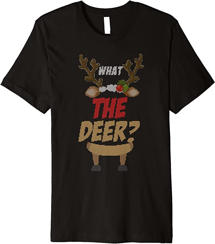 What The Deer? Raindeer Family Matching Group Ugly Christmas Premium T-Shirt