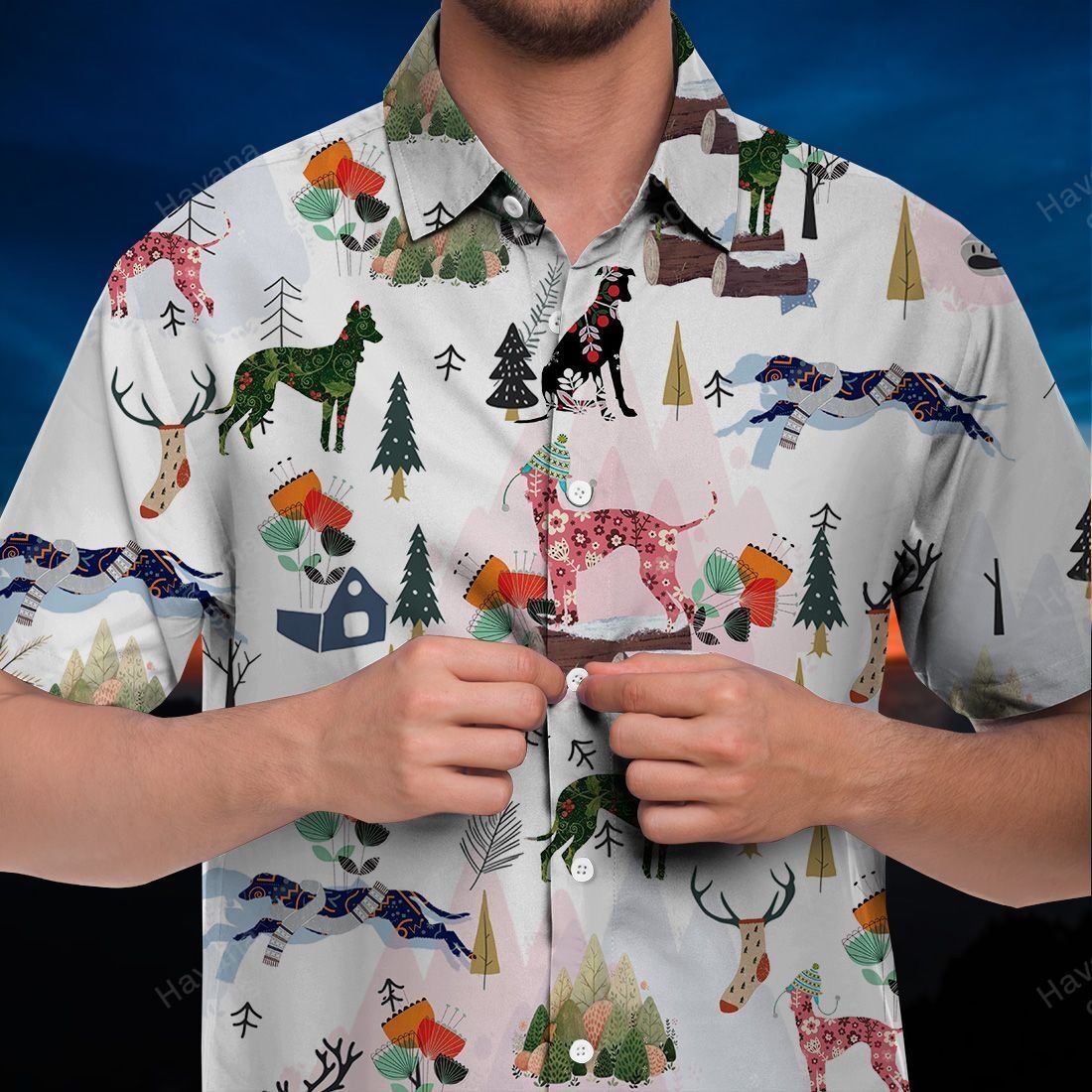 Grey Hound Hawaii Shirt Secret Garden Christmas Ha46492