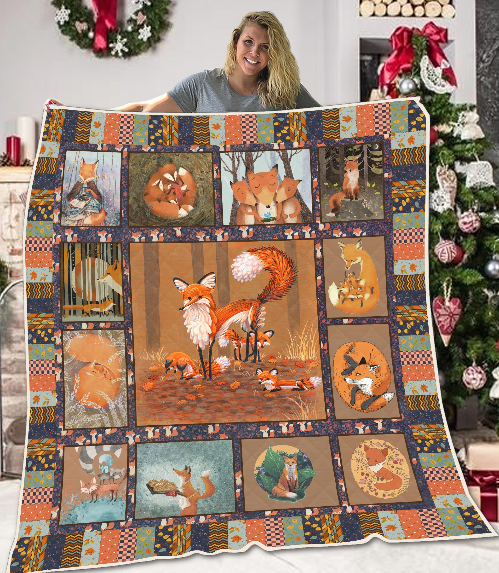 Viticstore™ 3D All Over Printed Animal – Autumn Fox – Soft Cotton All Size Quilt