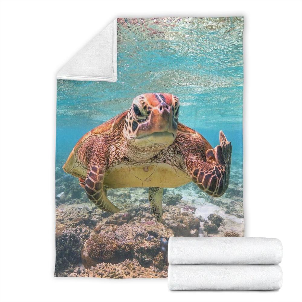 Animal Turtle Sea Animal Fleece Blanket Family Gift Home Decor Bedding Couch Sofa Soft And Comfy Cozy