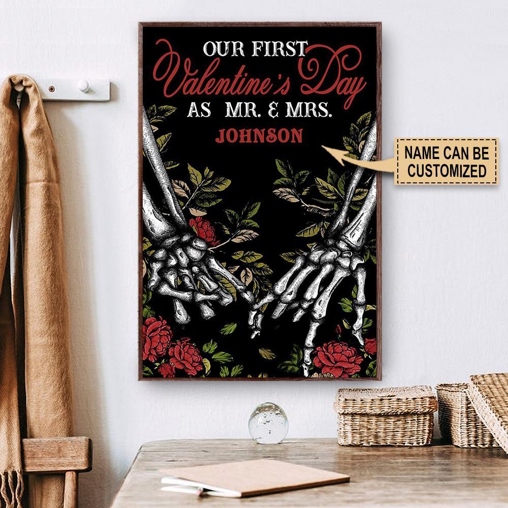 Aeticon Gifts Personalized Skeleton Valentine As Mr Mrs Canvas Mom Dad Gift Home Decor