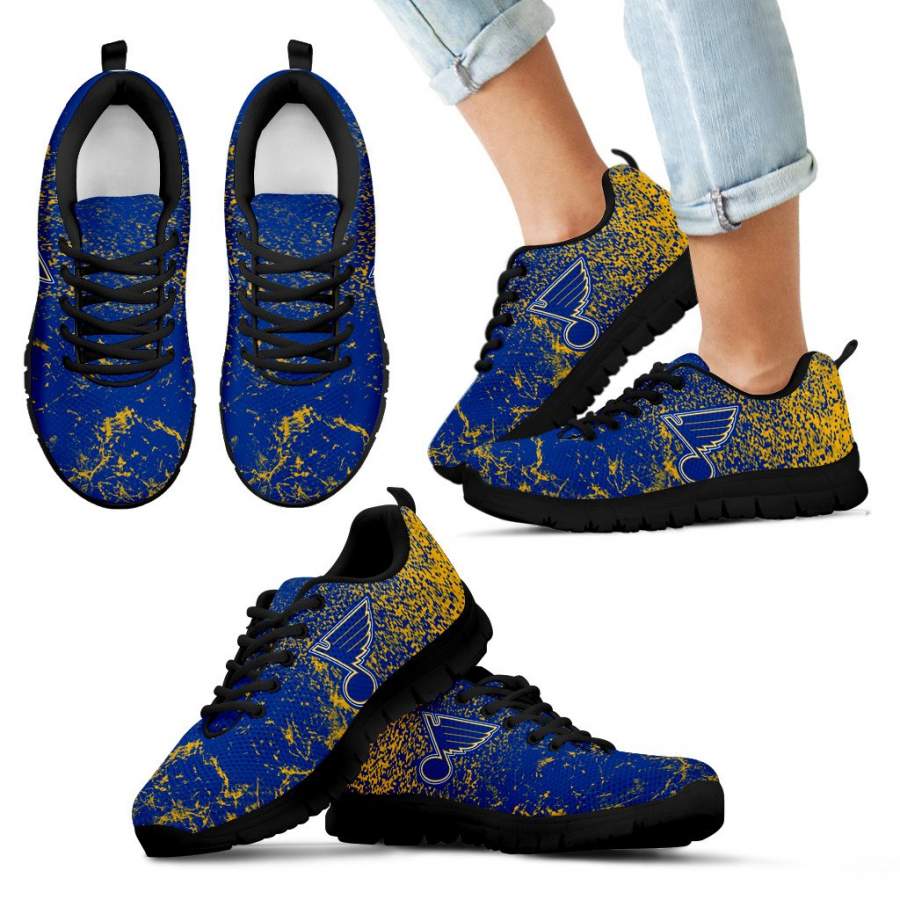 Light Tiny Pixel Smashing Pieces St. Louis Blues Sneakers