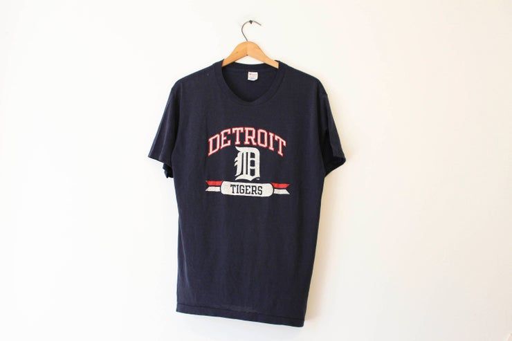 Vintage Blue Detroit Tigers Baseball Champion Shirt