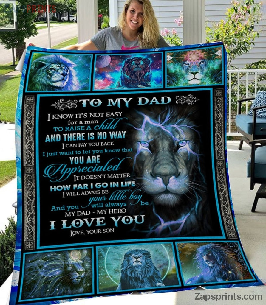 Gift For Dad  – To My Dad – Lion – No Way To Pay You Back – Blanket