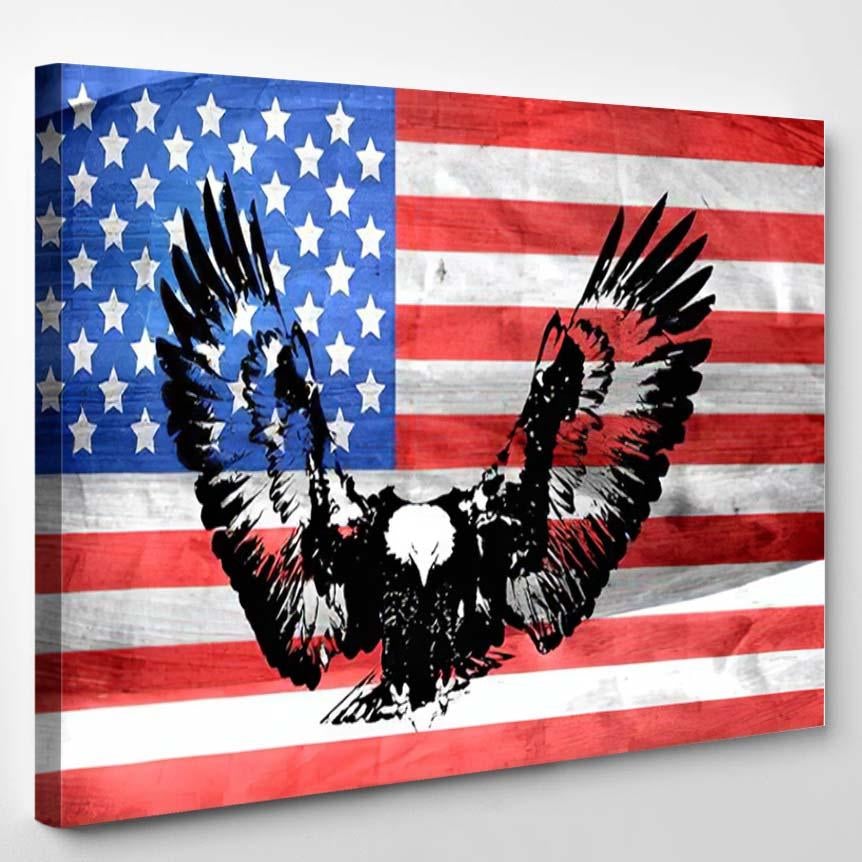 Americas Independence Portrayed By This Photo – Eagle Animals Canvas Print