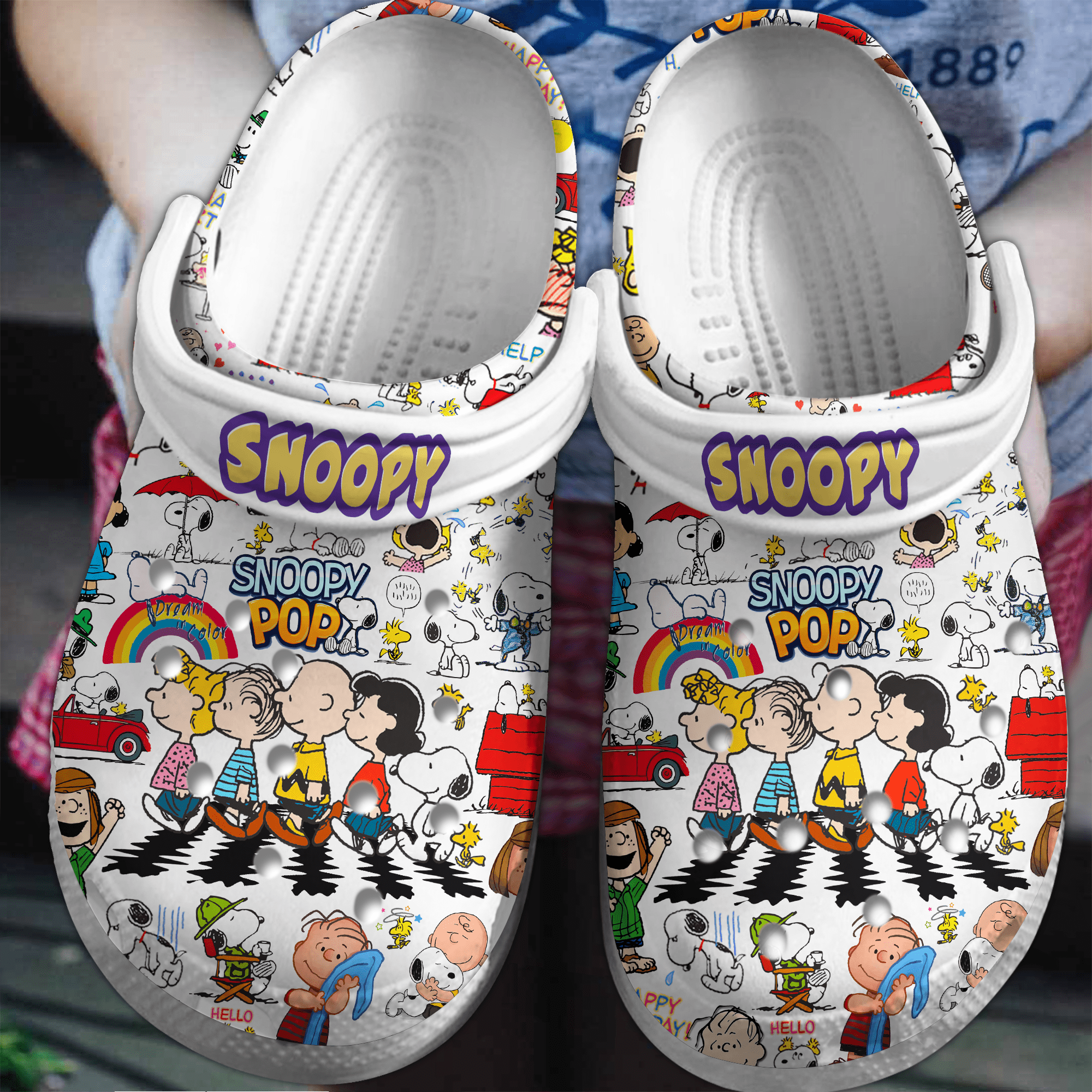 Snoopy Peanuts Cartoon Crocs Crocband Clogs Shoes Comfortable For Men Women and Kids 4