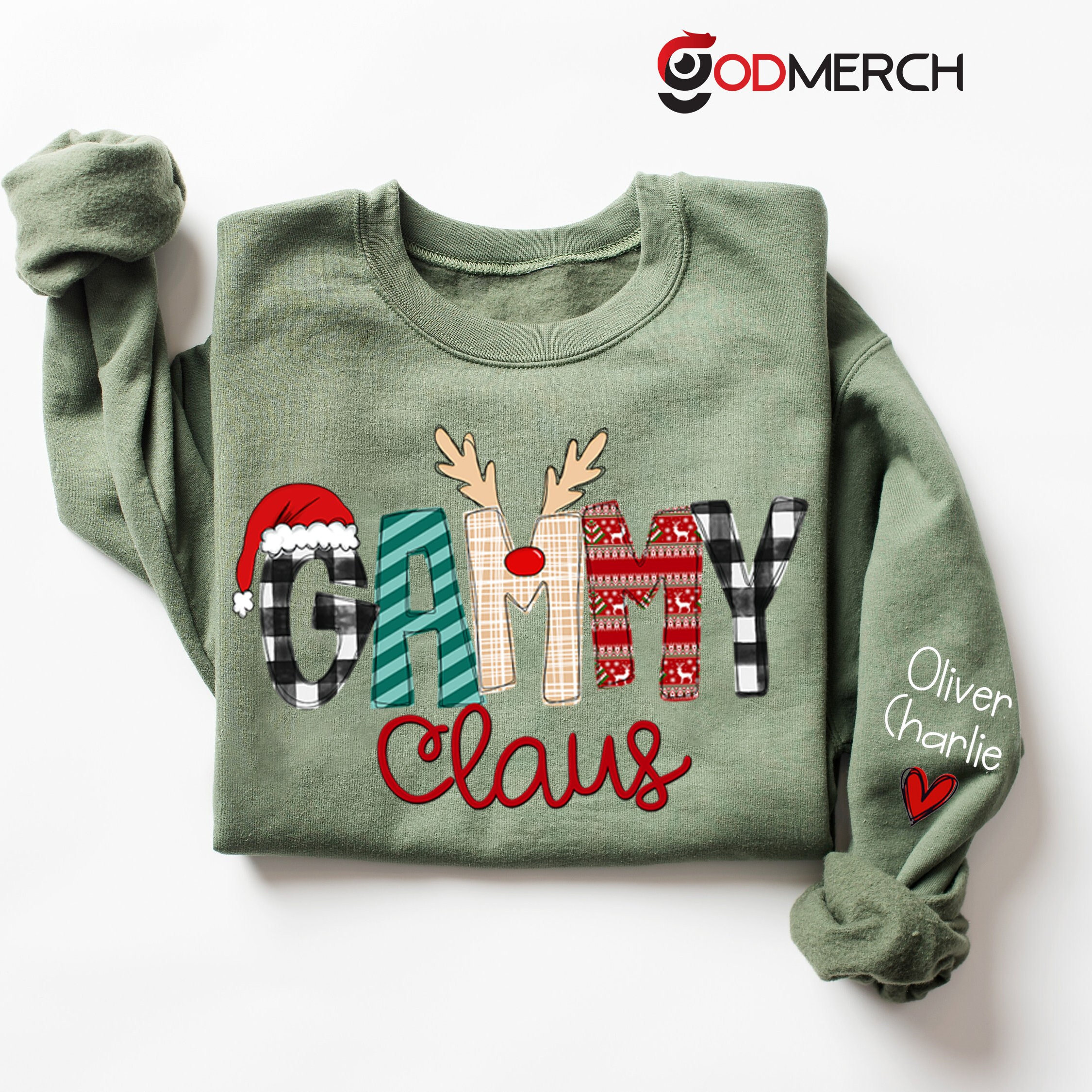 Christmas Gammy  Claus Sweatshirt, Gammy Claus Kids on Sleeve, Personalized Gammy Sweatshirt, Christmas Gift for Gammy, Gammy Gifts, Gammy