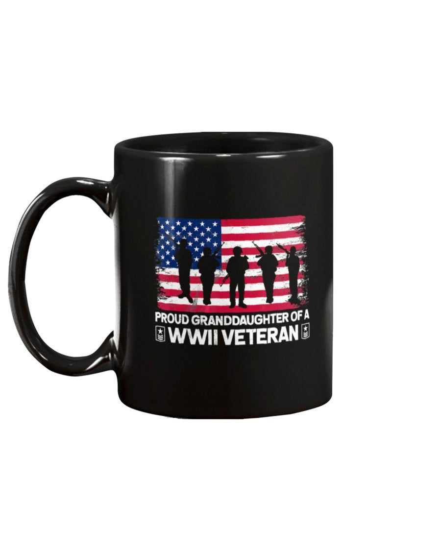 Proud Granddaughter Of A Wwii Veteran American Flag Mug