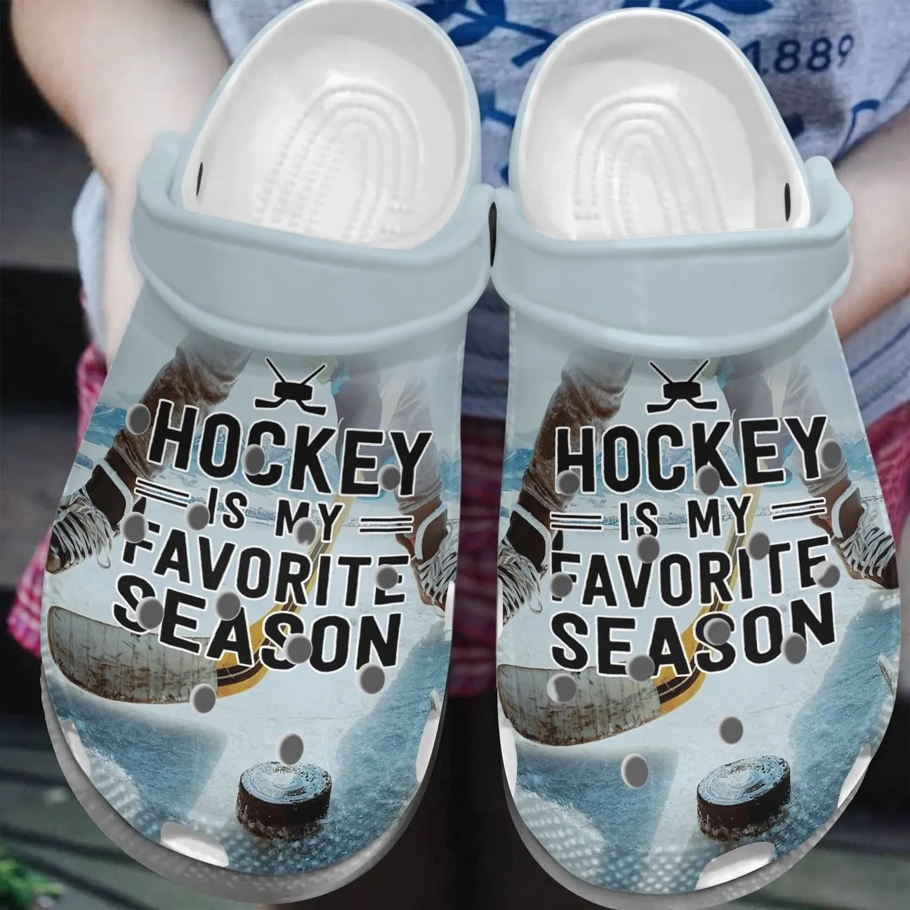 Hockey Personalize Clog Custom Crocss Fashionstyle Comfortable For Women Men Kid Print 3D My Favorite Season