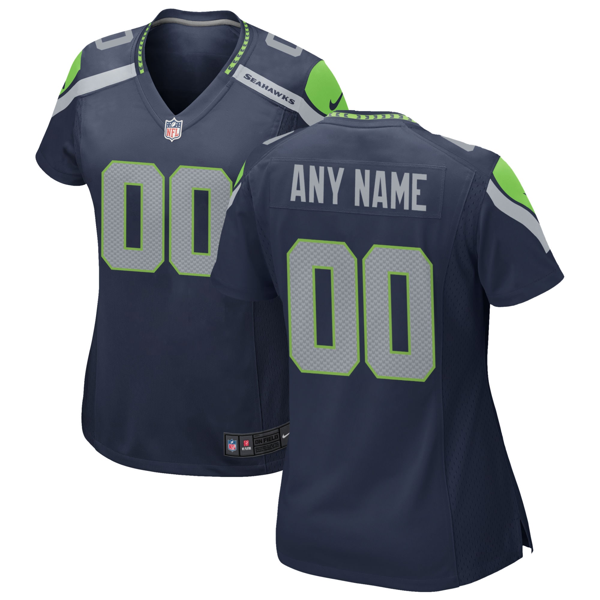 Seattle Seahawks Women's Custom Game Jersey – College Navy