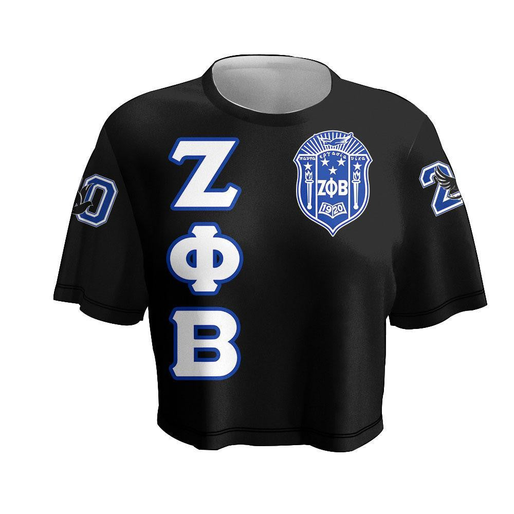 Sorority Tshirt – Zeta Phi Beta Letters Croptop Tshirt J90