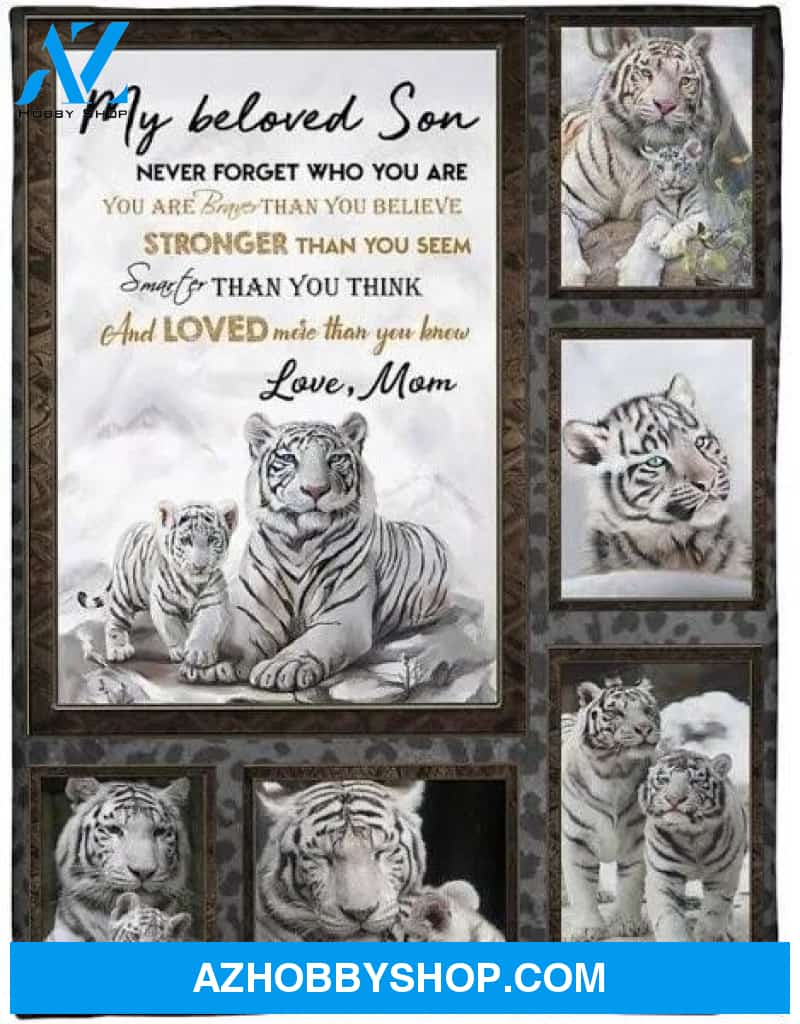 White Tiger My Beloved Son Throw Sherpa Fleece Blanket Lightweight Soft