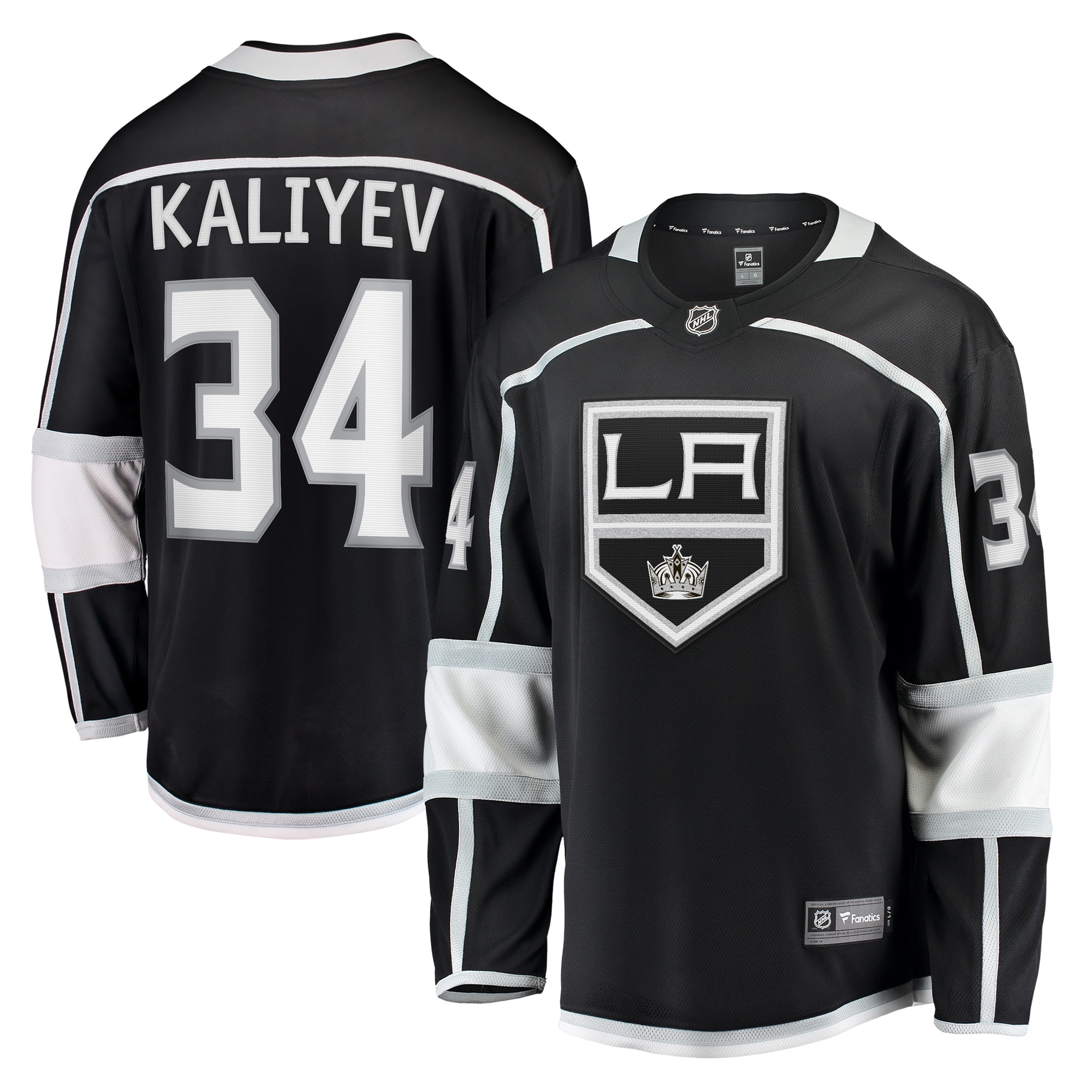 Men's Los Angeles Kings Arthur Kaliyev Black Home Breakaway Player Jersey