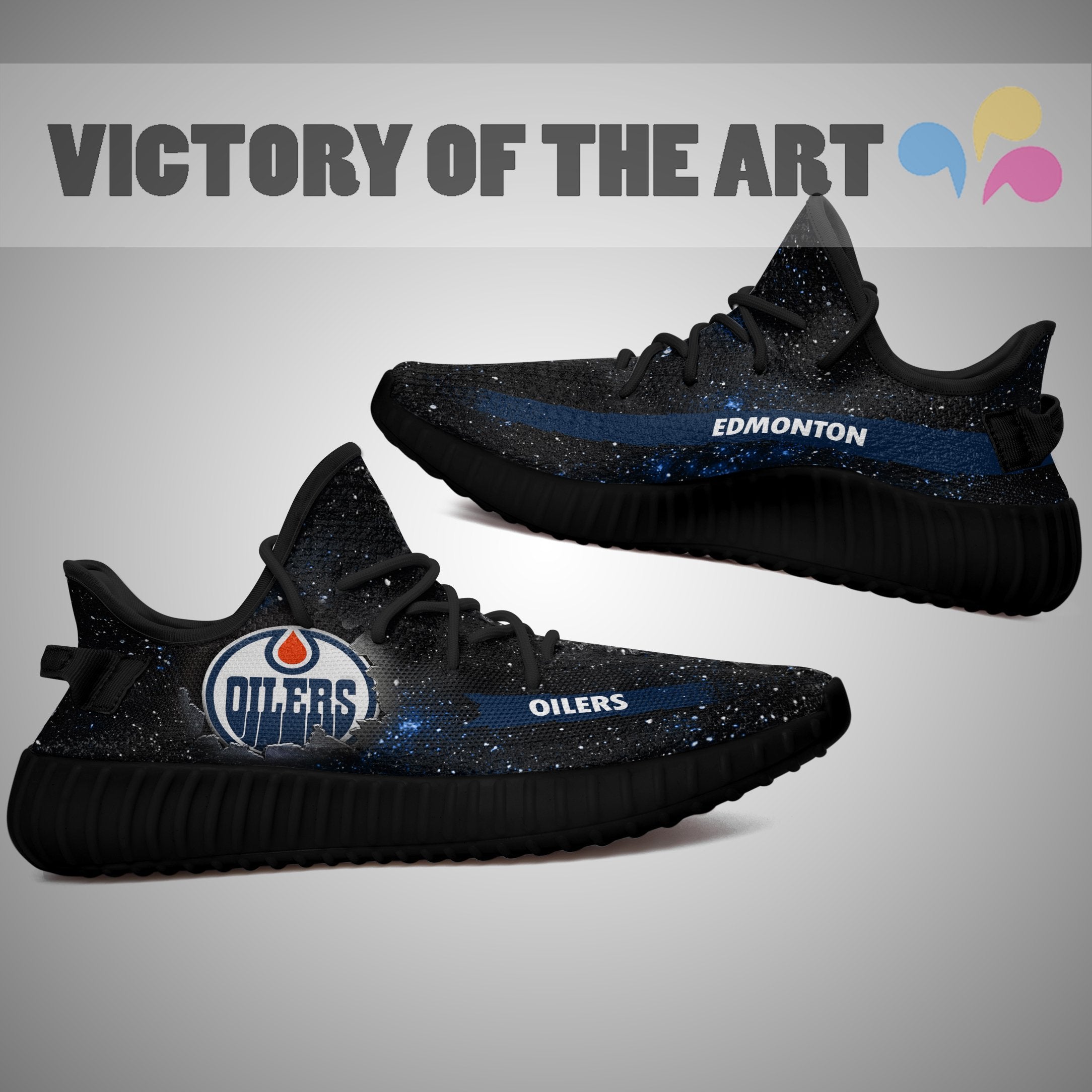 Art Scratch Mystery Edmonton Oilers Yeezy Shoes