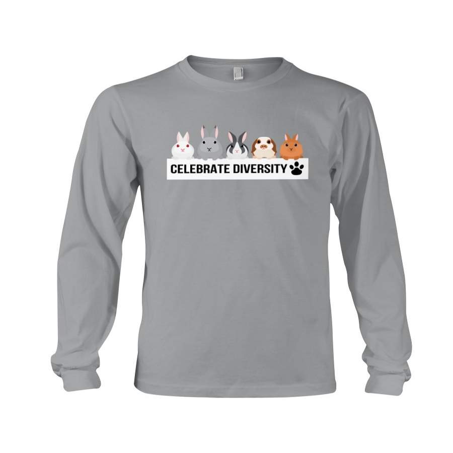 Cute Bunnies Rabbits Celebrate Diversity Unisex Long Sleeve