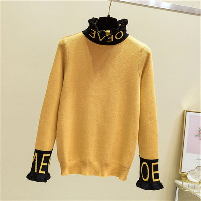 Autumn Winter Thick Warm Beautiful Embroidery Turtleneck Sweater Women Long Sleeve Knit Pullover Sweater Female Pull Femme Tops alx