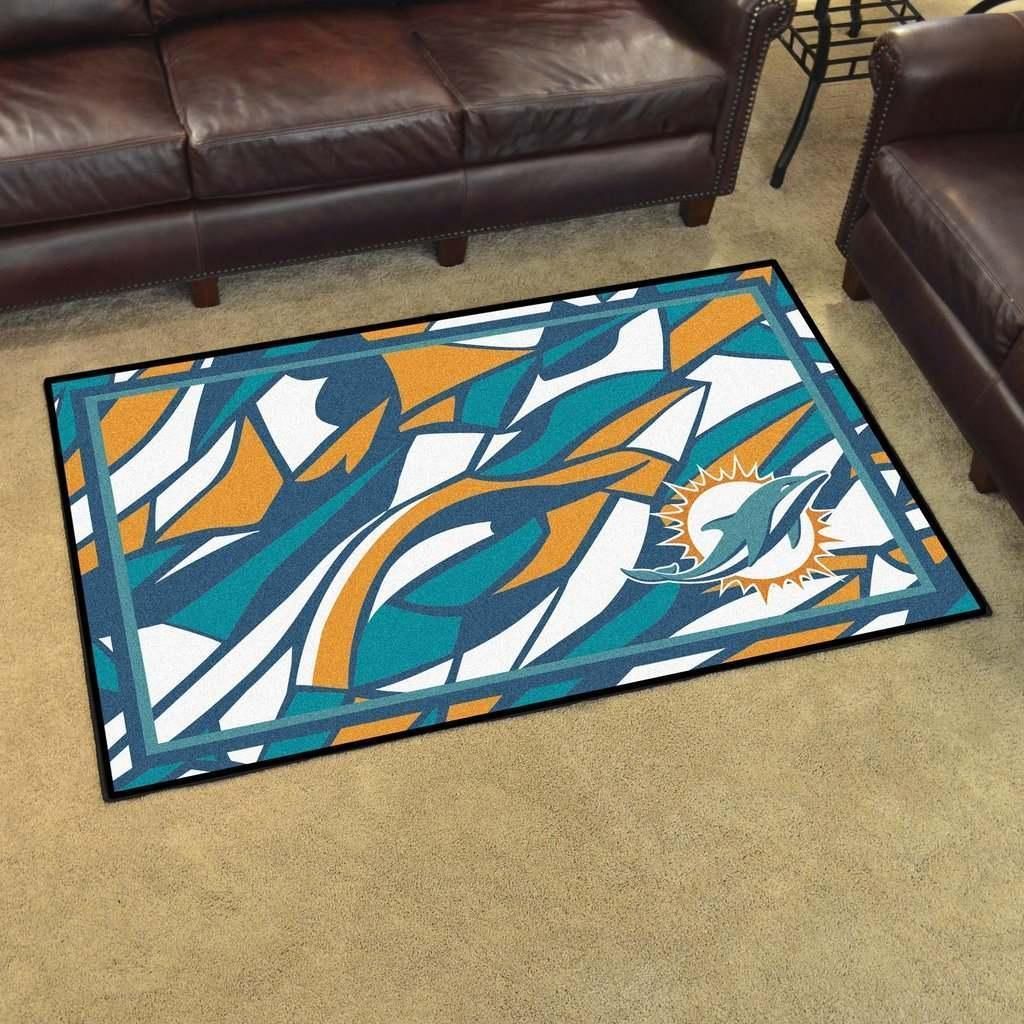 Miami Dolphins Area Rug Football Area Rug Floor Decor, Ourdoor Rug