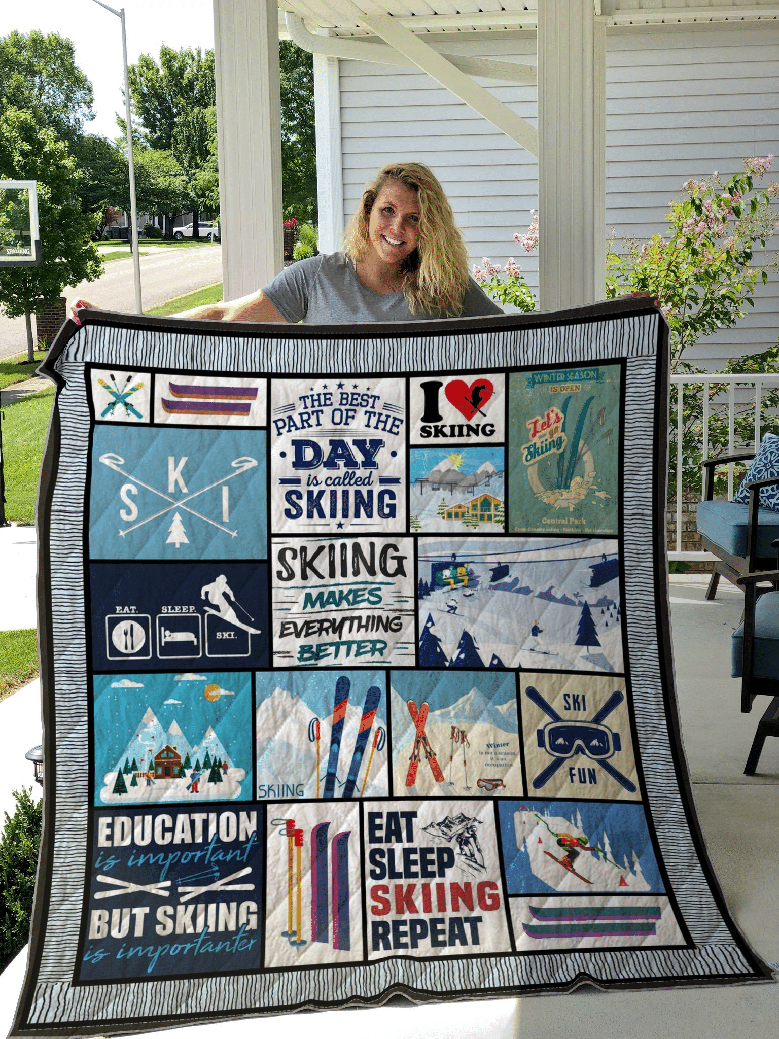 Skiing Quilt Blanket BBB021133HT