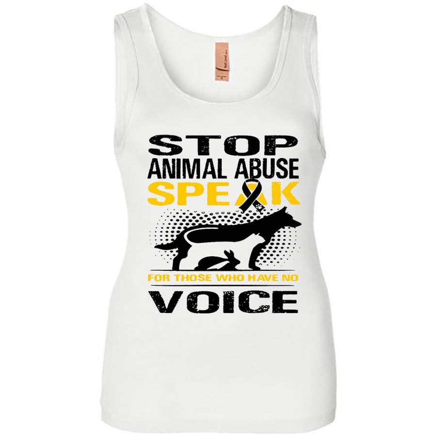 Stop Animal Abuse Speak For Those Who Have No Voice – Womens Jersey Tank