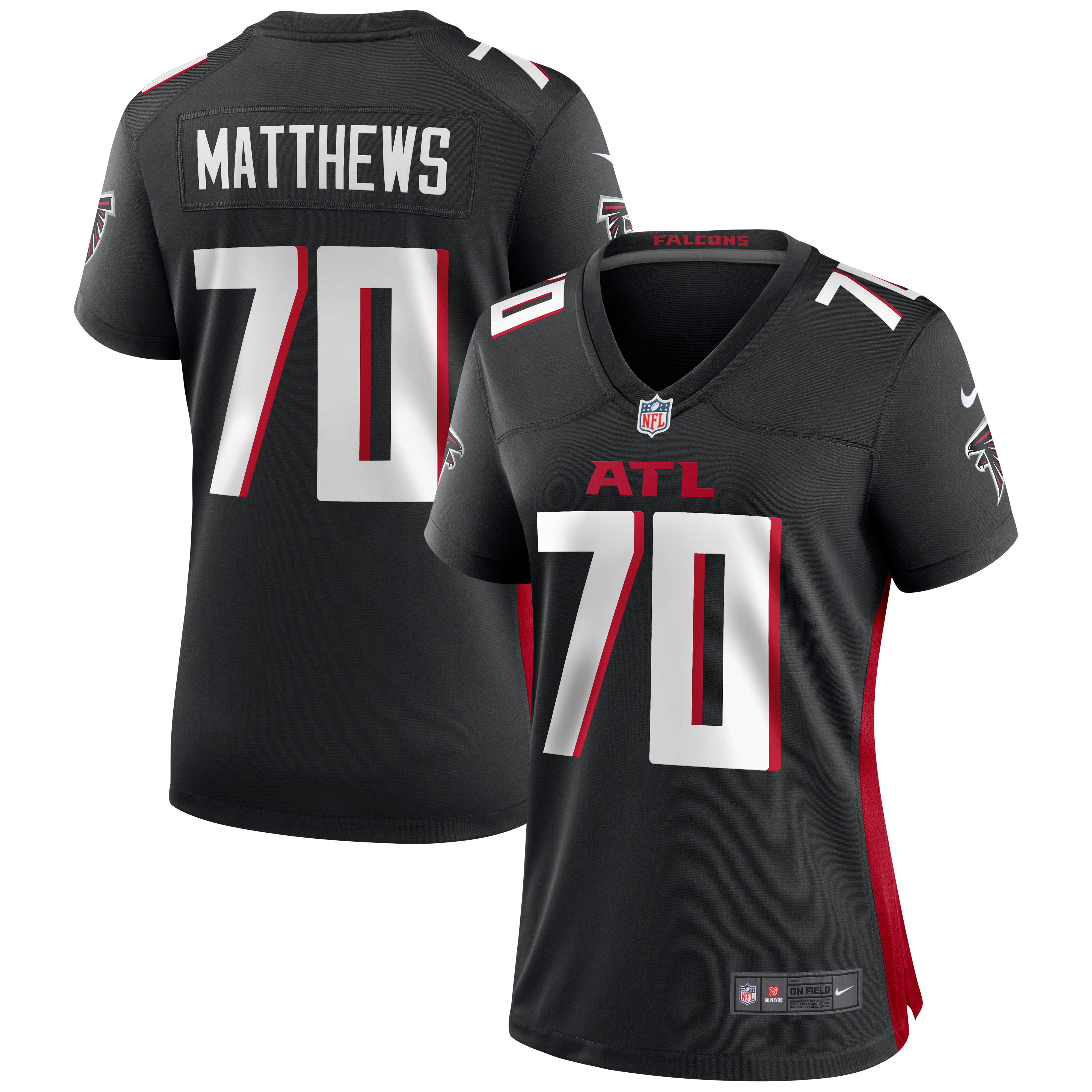 Women’s Atlanta Falcons Jake Matthews Black Game Jersey