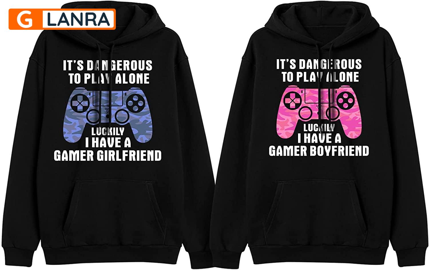 It’S Dangerous To Play Alone Luckily Hoodie, Gaming Couple Hoodie, Matching Couple Hoodie, Video Game Hoodie, Husband Wife Unisex Sweater, Sweatshirt