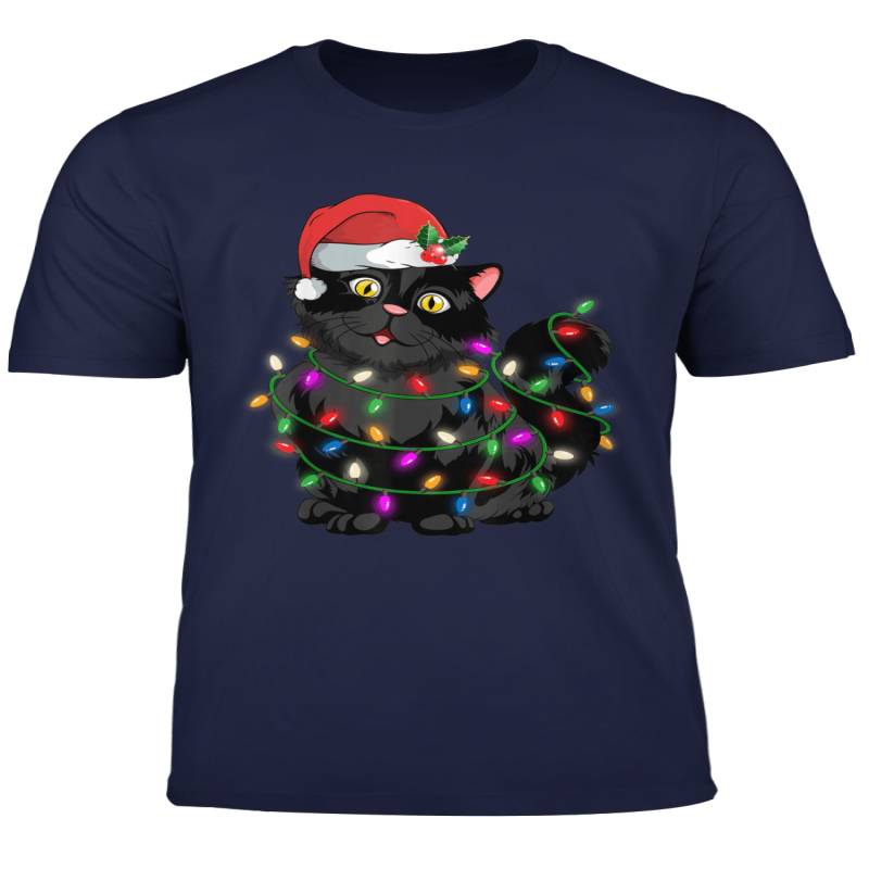 Cat Kitten Light Christmas Tree Bright Colorful Xmas Tree T Shirt