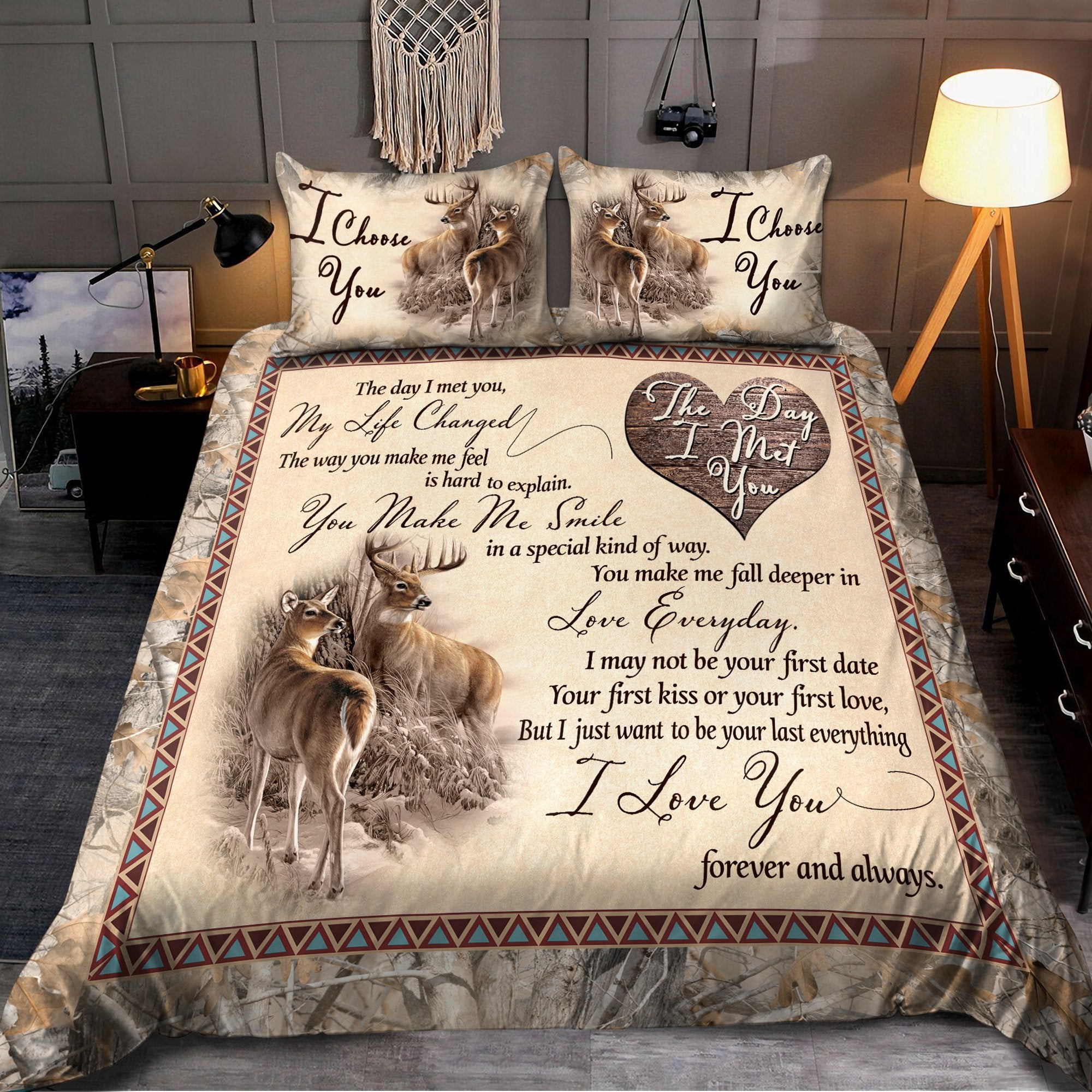 Tmarc Tee Deer Lovers: Romantic Bedding Set Pi24082001