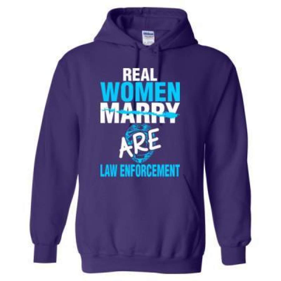 AGR Real Women Marry Are Law Enforcement – Heavy Blend™ Hooded Sweatshirt