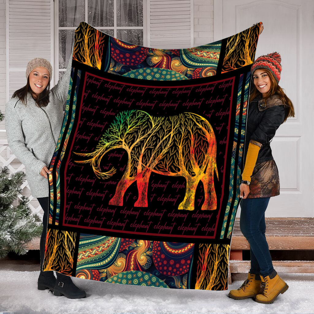 Elephants Depictions Of Trees Fleece Throw Blanket – Throw Blankets For Couch – Best Blanket For All Seasons