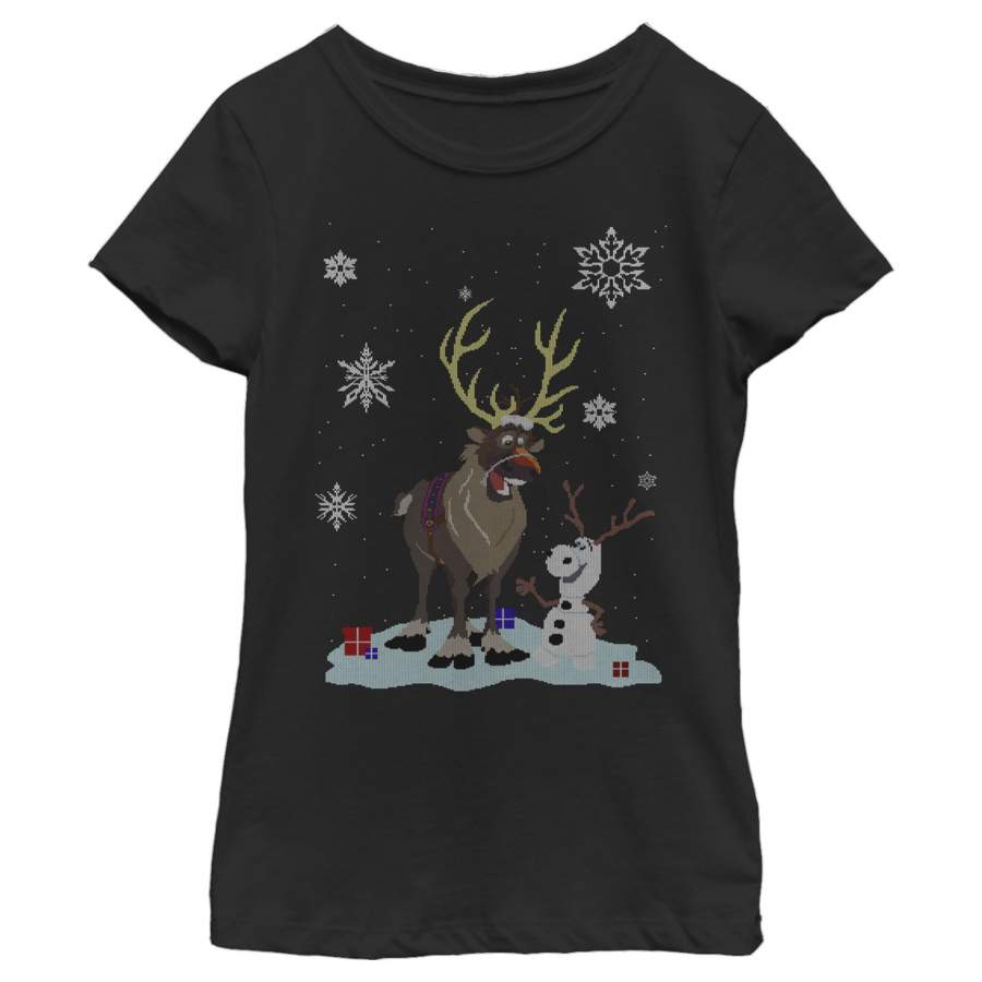 Frozen Girl’s Christmas Sweater Friends  T Shirt